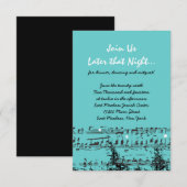 MUSISCHE NOTA'S & STARS Bar Bat Mitzvah Uitnodigin Kaart (Voorkant / Achterkant)