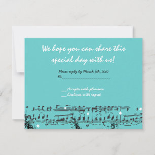 MUSISCHE NOTA'S & STARS Bar Bat Mitzvah Uitnodigin RSVP Kaartje