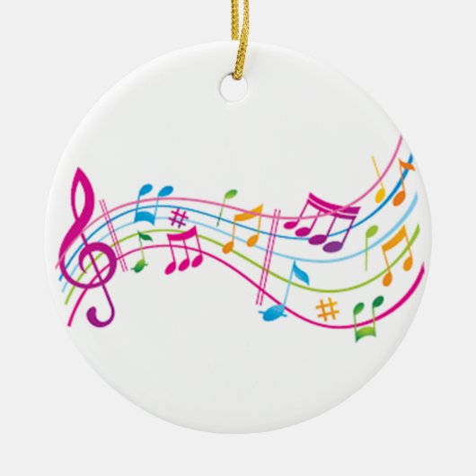 "MUSISCHE OPMERKINGEN IN KLEUR" KERAMISCH ORNAMENT (Voorkant)