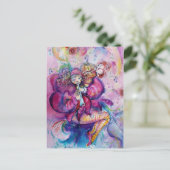 MUSISCHE PINK GESLOTEN BRIEFKAART (Staand voorkant)