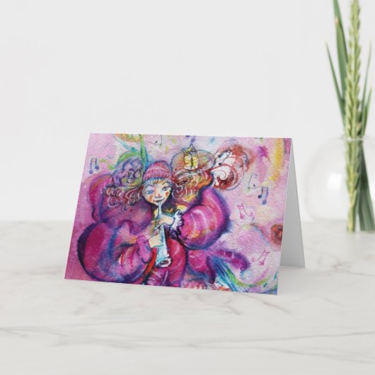 MUSISCHE PINK GESLOTEN FEESTDAGEN KAART (Voorkant)