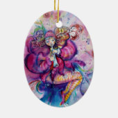 MUSISCHE PINK GESLOTEN MET OWL KERAMISCH ORNAMENT (Achterkant)