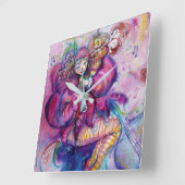 MUSISCHE PINK GESLOTEN VIERKANTE KLOK (Hoek)