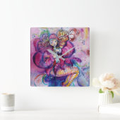 MUSISCHE PINK GESLOTEN VIERKANTE KLOK (Huis)