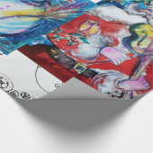 MUSISCHE SANTA EN SNOWMEN CHRISTMAS PARTIJ CADEAUPAPIER (Hoek)