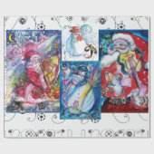 MUSISCHE SANTA EN SNOWMEN CHRISTMAS PARTIJ CADEAUPAPIER (Vlak)