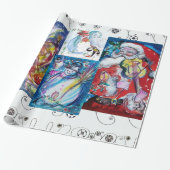 MUSISCHE SANTA EN SNOWMEN CHRISTMAS PARTIJ CADEAUPAPIER (Uitgerold)