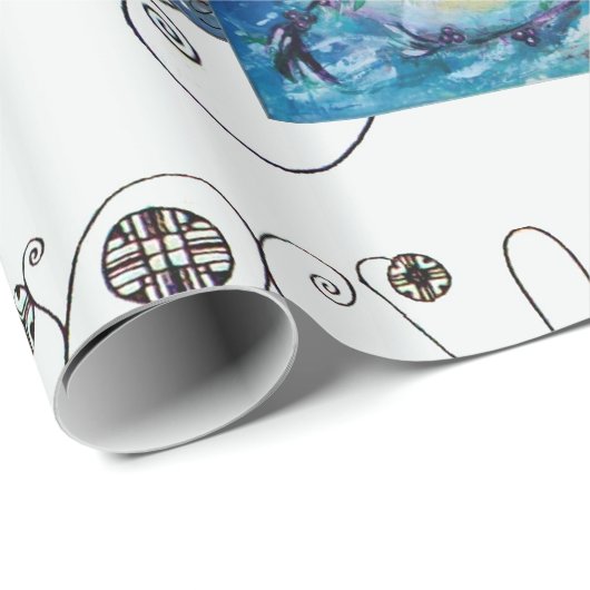 MUSISCHE SANTA EN SNOWMEN CHRISTMAS PARTIJ CADEAUPAPIER (Rol Hoek)