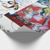 MUSISCHE SANTA EN SNOWMEN CHRISTMAS PARTIJ CADEAUPAPIER (Hoek)