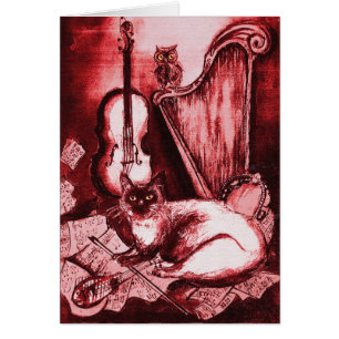 MUSISCHE VADERDAG CAT EN OWL, rood wit