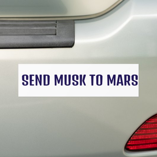MUSK NAAR MARS BUMPERSTICKER (Op auto)