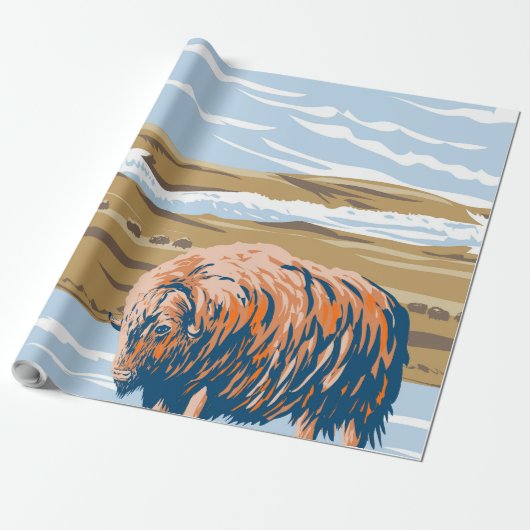 Musk Ox Cadeaupapier (Uitgerold)