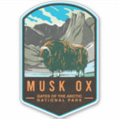 Musk Ox Gates Of The Arctic National Park Sticker (Voorkant)