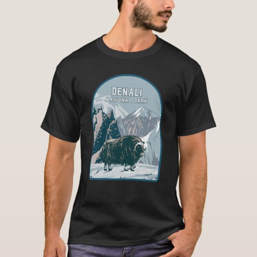 Musk Ox in het Nationaal Park Denali T-shirt (Voorkant)