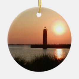 Muskegon Kanaal Vuurtoren Keramisch Ornament
