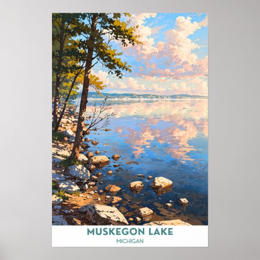 Muskegon Lake, Michigan Poster (Voorkant)