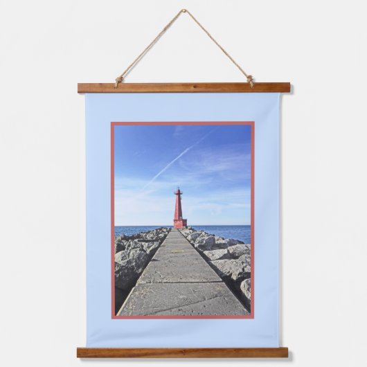 MUSKEGON LIGHTHOUSE, MICHIGAN HANGEND WANDKLEED (Voorkant)