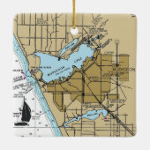 Muskegon MI Keramisch Ornament (Achterkant)