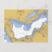 Muskegon, MI Nautical Harbor Chart Briefkaart (Voorkant)
