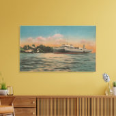 Muskegon, MI - Uitzicht van Milwaukee Clipper Canvas Afdruk (Insitu (Woonkamer))