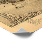 Muskegon Michigan 1874 Antiek Panorama Poster (Hoek)