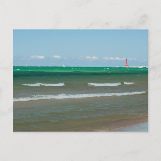 Muskegon Pier Light, Muskegon, Michigan Briefkaart (Voorkant)