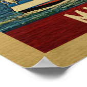 Muskegon Sailboot Vintage Travel Michigan Poster (Hoek)