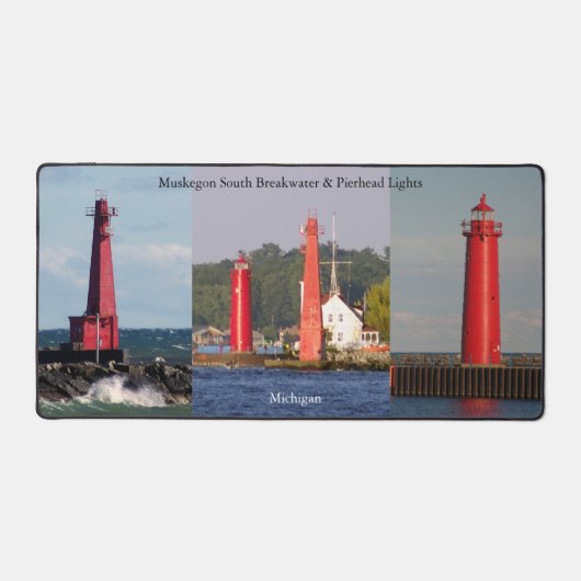 Muskegon South Bkw & Pierhead Lights bureaumat (Voorkant)