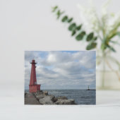 Muskegon South Breakwater Light, Lake Michigan Briefkaart (Staand voorkant)