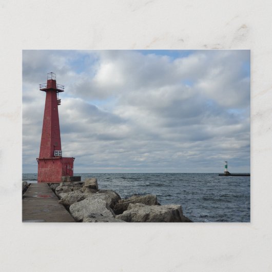 Muskegon South Breakwater Light, Lake Michigan Briefkaart (Voorkant)