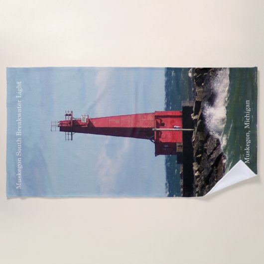 Muskegon South Breakwater Light strand towel Strandlaken (Voorkant)