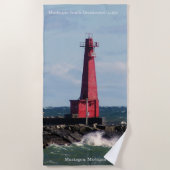 Muskegon South Breakwater Light strand towel Strandlaken (Voorkant)