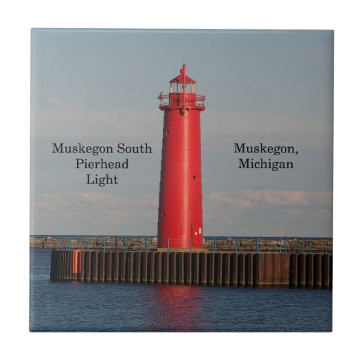 Muskegon South Pierhead Light tile Tegeltje (Voorkant)