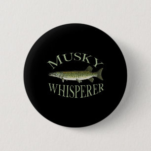 Muskellunge vis illustratie kunst vissen An Ronde Button 5,7 Cm