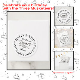 Musketeer Hero Happy Birthday Party  Bedankjes Labels