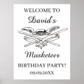 Musketeer Hero Verjaardagsfeestje Personaliseer We Poster (Voorkant)