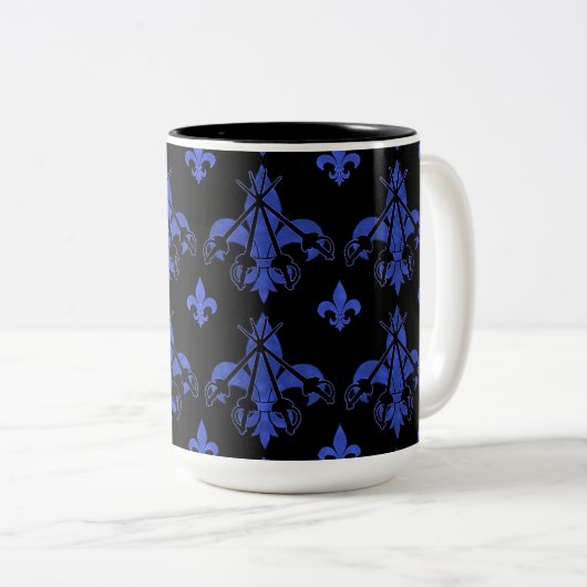 Musketeer Swords Blue Coffee Mok (Voorkant rechts)