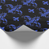 Musketeer Swords Blue Wrapping Paper Cadeaupapier (Hoek)