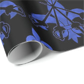 Musketeer Swords Blue Wrapping Paper Cadeaupapier (Rol Hoek)