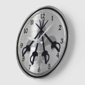 Musketeer Swords Silver Round Wall klok (Hoek)