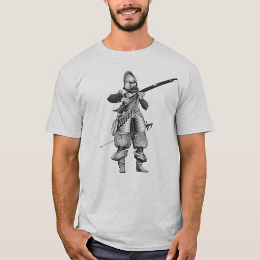 Musketeer uit de 17e eeuw t-shirt (Voorkant)