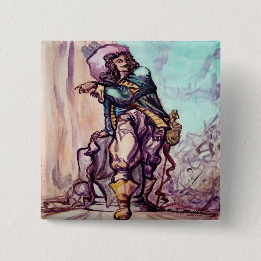 Musketeer Vierkante Button 5,1 Cm (Voorkant)