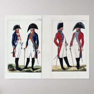 Musketeers en officieren, 1800 poster
