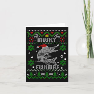 Muskie Angler Fishmas Musky Vist Oogse Chr Kaart