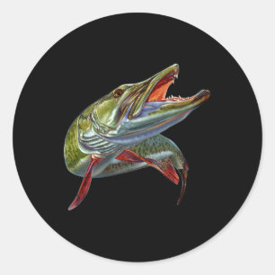 Muskie Hunter Musky Fisherman Lure Fly Fishing Nov Ronde Sticker