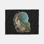 Muskie Hunter Musky visser Vliegen Vissen Lokken N Fleece Deken (Voorkant (Horizontaal))