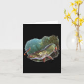 Muskie Hunter Musky visser Vliegen Vissen Lokken N Kaart (Gele Bloem)