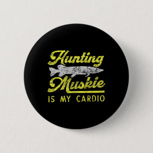 Muskie jagen is mijn cardio grappige Musky rivier Ronde Button 5,7 Cm