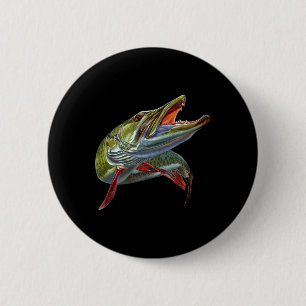 Muskie Jager Musky Visser Lokaas Fly Vissen Nov Ronde Button 5,7 Cm