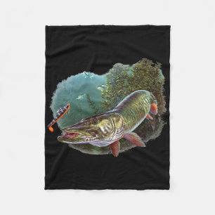 Muskie Jager Musky Visser Vlieg Vissen Lokaas Nov Fleece Deken